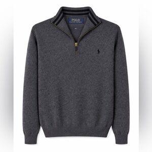 Polo Ralph Lauren Wool Cashmere Quarter Zip Sweater XXL Gray